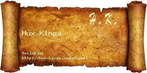 Hux Kinga névjegykártya