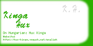 kinga hux business card